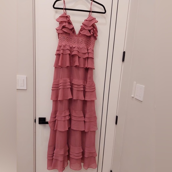 GLAMOROUS TRUE DECADENCE RUFFLE GOWN IN PINK - Picture 2 of 5